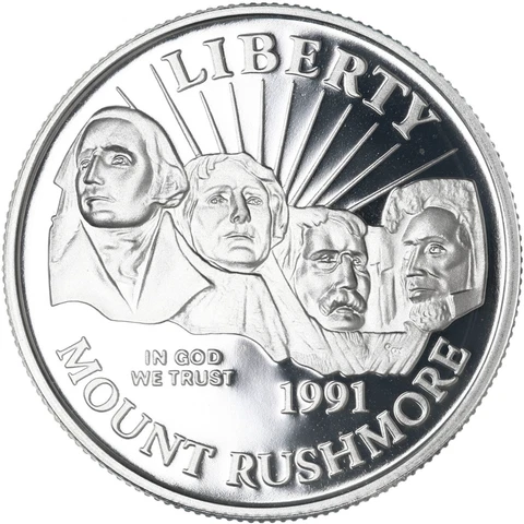 1991 S Mount Rushmore Bicentennial Proof Commemorative Half Dollar Cover