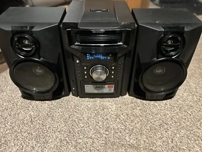 Vintage Sharp Cd  Player Cassette iPod/MP3 USB Radio Changer & Speakers VIDEO! - Image 1 of 4