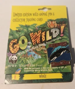 1992 Shopko 30th Anniversary WWF Limited Edition Wildlife Pin & Card #8 Whale - Picture 1 of 3