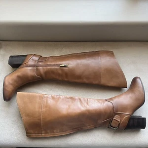 Botas Vince Camuto Sydney Marrón Caramelo Cuero Suave Tacón Hasta la Rodilla Mujer 6.5 - Imagen 1 de 24