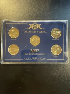 2007 State Quarter Collection 5 Coins Gold Plated - Picture 1 of 7