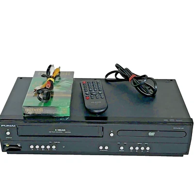 Funai DV220FX5 DVD/VCR Combo Player 4 Head w/ Remote, Cables, Blank  Tape Tested - Image 1 of 4