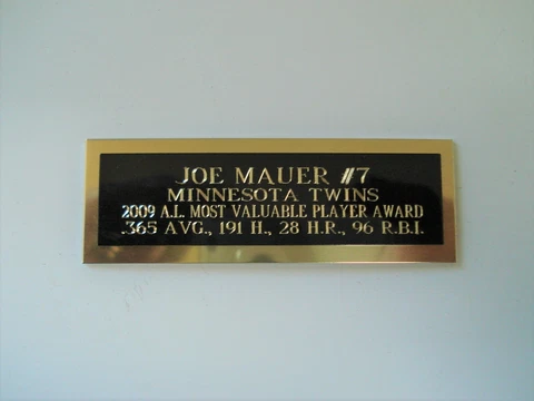 Joe Mauer Twins 2009 AL MVP Award Baseball Card Plaque Nameplate 1" X 3" Cover