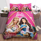 Barbie Bedding Set Cartoon Duvet Cover Bedroom Decor Single Double Queen King
