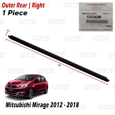 For Mitsubishi Mirage Space Star 2012 18 Rear Rh Outer Weatherstrip Door Belt - Image 1 of 4