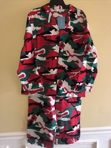 NWT Alexander Del Rossa Men's 2 Pc Pajama Set Large Camo Christmas Pjs