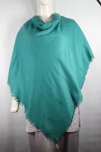 Authentic Gucci Scarf Shawl Stole Monogram GG Sea Green 35%Cashmere 35%Wool - Picture 1 of 11