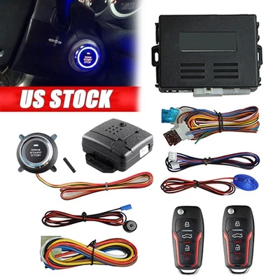 Interruptor de encendido de coche entrada sin llave arranque remoto motor pulsador botones kits Foto 1 de 4