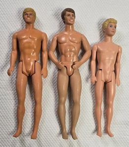 Lot 3 Vintage 90s Ken Dolls Malaysia Hong Kong Taiwan Barbie Set No Clothes - Picture 1 of 17