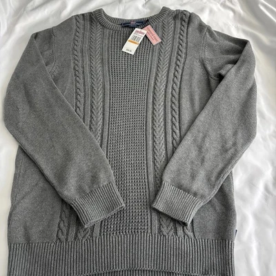 New With Tags Vineyard Vines Fisherman Grey Crew Pullover Sweater Sz Small - Image 1 of 4