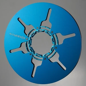 Studevox 10.5" Edge Polished Blue Aluminium Tape Reel For Reel Tape Recorders - Picture 1 of 9