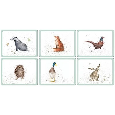 Wrendale Placemats Country Animal Farm Design Set of 6 from Pimpernel - Image 1 of 4