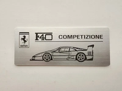 1989 Ferrari F40 Competizione LM Metal Plate Plaque for 1/12 - Image 1 of 3