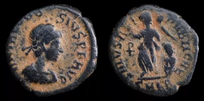 Ancient Roman Empire Coin Theodosius I ( 379-395AD ). Æ 13 mm. 1,03 gramm. #725 - Image 1 of 3