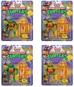 TEENAGE MUTANT NINJA TURTLES MOVIE STAR RETRO ACTION FIGURES (SET OF 4) TMNT NEW - Picture 1 of 1