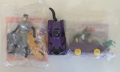 McDonald's Toys Batman Serie Animada JOKER & CATWOMAN Leopardo Coche Figuras x3 NUEVO Foto 1 de 4