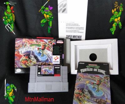 READ Fan Art Box TMNT IV 🐢Turtles in Time SNES CIB AUTHENTIC Cart-Man-Dust-Tray - Image 1 of 4