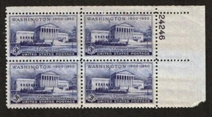 1950 U.S Commem 3c Violet SUPREME COURT Plt#Blk Sc#991 M/NH/OG/Pristine - Picture 1 of 1