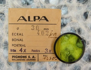 Filtro Alpa 30 mm 402 Drop-In amarillo-verde para campana de baquelita Alpa 28 mm muy temprana - Imagen 1 de 3
