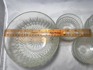 Vintage Kristallglas 7 Zoll Servierschüssel/8 Dessertschale Diamantschliffmuster - Bild 1 von 3