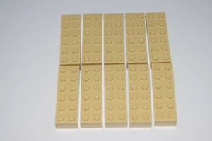 Lotto 10 pezzi mattoncini Lego Tan 2 x 6 (2456 / 44237) E13 - Foto 1 di 1