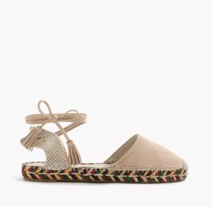 NEW J Crew Baja Flat Espadrille Suede Sandals Made in Spain G4208 Size 10 $118 - Picture 1 of 12