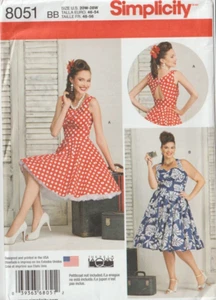 Misses' Retro Dresses (Sz. 20-28W) Simplicity 8051 w/Bodice/Back Variations - Picture 1 of 2