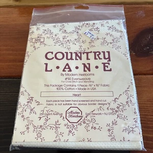 Regency Mills COUNTRY LANE #14 Floral CrossStitch Fabric COL PINK Heart Center - Picture 1 of 5