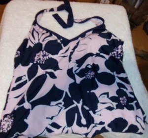 Nautica Tankini Top Womens 8 Black/Pink Tankini RN# 301571 - Picture 1 of 4