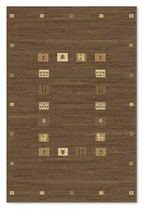 CALIDAD Marrón Beige Tribal Diseño Moderno NATURAL Alfombra de Lana XL 200x250cm 50% DE DESCUENTO - Imagen 1 de 6