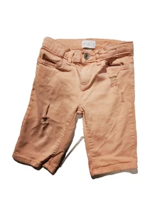 Childrens Place Peach Denim Jean Shorts Girls 6X/7 Adjustable Waist Pockets - Picture 1 of 5