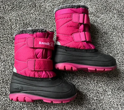 Bota de nieve de invierno Kamik Sapling niñas pequeñas talla 8 forrada de piel sintética *¡Excelente! Foto 1 de 4