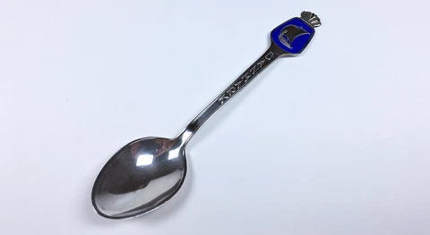 Ela Denmark 925 S Sterling Silver 1950's Tea Spoon Norse Viking Ship - Excellent Cover