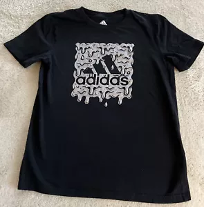 Camisa Adidas Niños Negra Plateada Manga Corta Mediana 10-12 - Imagen 1 de 5