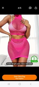 Ladies Crochet Set Size 16 Hot Pink Ideal For Holiday/beach/summer. Looks Fab On - Picture 1 of 2