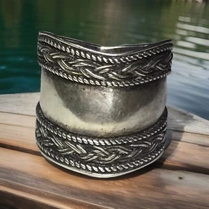 Gr. 5 Vintage 925 Sterling Silber breiter Ring Band - Bild 1 von 14