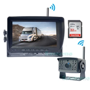 Caméra de recul Digital Sans fil HD 1080P + 7" DVR Moniteur de Vue Arrière 32 Go - Imagen 1 de 12