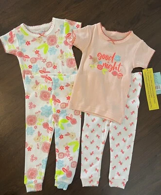 Милый пирог мечтатели уютно подходит Baby девочек цветочный короткий рукав 12 M набор из 2 pjs - Изображение 1 из 4