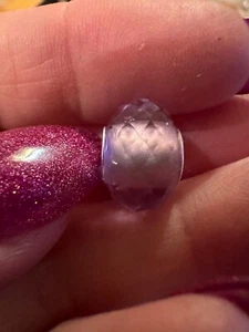 #3057 Two Beads Charm/Bead, light purple, multi-faceted - Picture 1 of 5