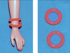 Dreamz BURNT ORANGE BRACELET BANGLES SET of 2 made for 11.5"  Doll Jewelry - Picture 1 of 1