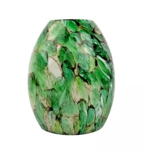 6" großer Westinghouse grüner Jade Wirbel mundgeblasener Glas Lampenschirm ohne Hals - Bild 1 von 5