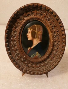 ANTIKE DEUTSCHE PORZELLAN KPM PLAKETTE VON BEATRICE D'ESTE LEONARDO DA VINCI 1860 - Bild 1 von 7