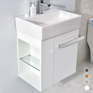 Badmöbel Set 50 cm Gäste WC Waschbeckenunterschrank Waschbecken mit Unterschrank - Bild 1 von 23