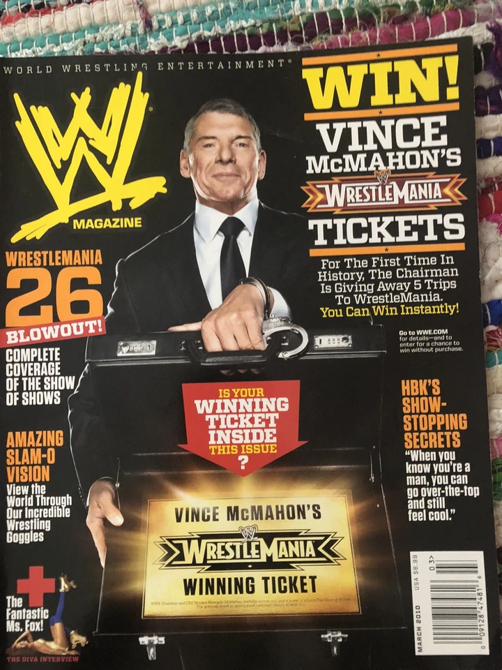 Журнал рестлинга Винса Макмэхона март 2010 Raw WWE WWF WrestleMania - Изображение 1 из 1