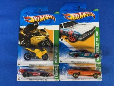 HOT WHEELS TREASURE HUNTS 2012 DIECAST VEHICLES - 2 CHEVELLES DUCATI TYRRELL - Image 1 of 4