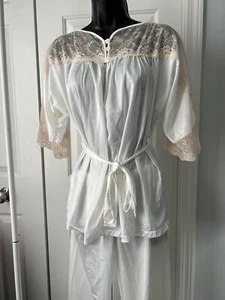Vintage UW Undercover Wear Lingerie Pajama Set 3 Piece Set Sheer Lace Sexy S - Picture 1 of 14