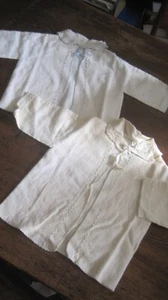 Vtg DOLL/Baby Jacket LOT OF 2 Flannel W/EMBROIDERED EDGING - Picture 1 of 3