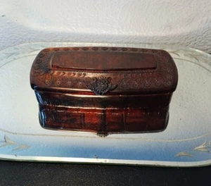 Vintage Acrylic Gargoyle Jewelry Box Faux Tortoise Trinket Box Plastic - Picture 1 of 7