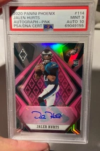2020 Panini Phoenix Jalen Hurts sticker auto /35 PSA 9 - #114 Pink - Picture 1 of 2