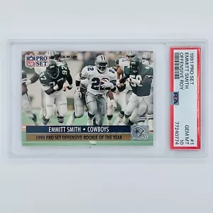 Emmitt Smith PSA 10 RC 💎 1991 PRO Set #1 Rookie Of The Year Cowboys - Picture 1 of 3